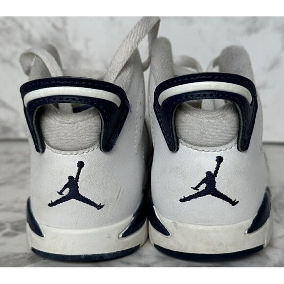 Nike Air Jordan 6 Retro TD Midnight Navy White 384667-141‎ Toddler 10c Sneakers - Picture 5 of 10